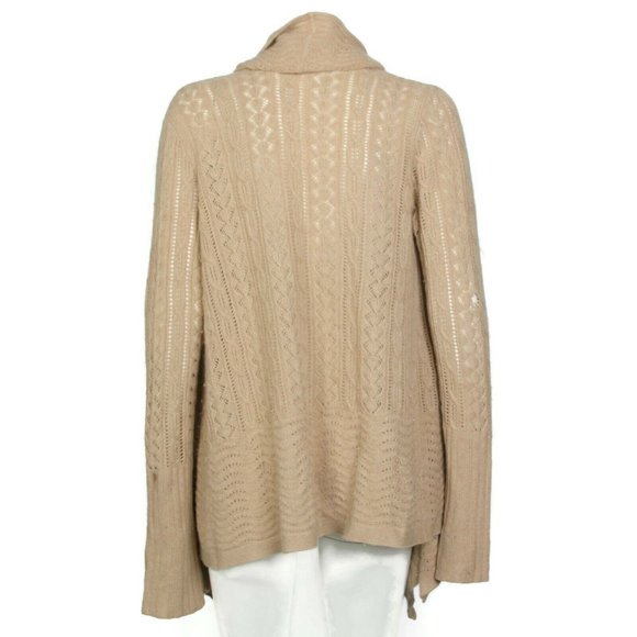 Calypso 100% Cashmere Long Cardigan Almond Brown Sweater Womens S/M (blemish)936 - Picture 3 of 8